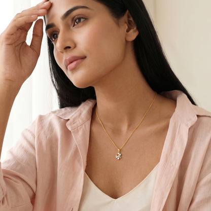 Gold Petaline Poise Lab Grown Diamond Pendant