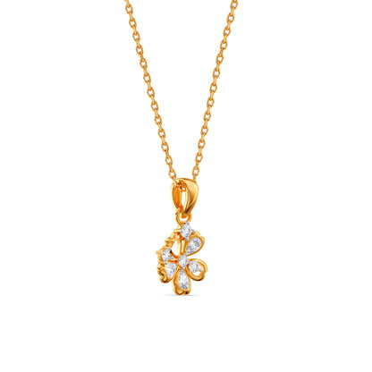 Gold Petaline Poise Lab Grown Diamond Pendant