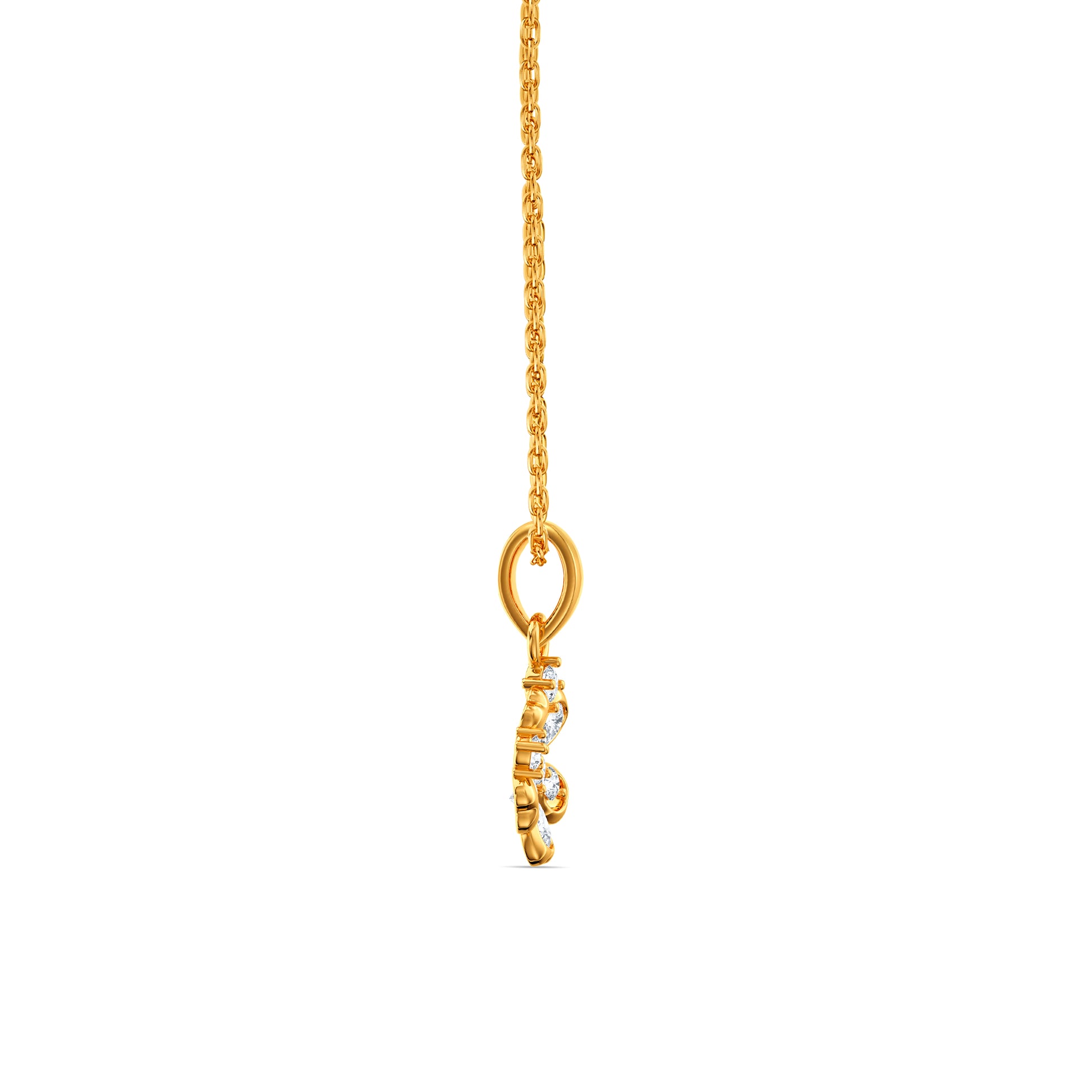 Gold Petaline Poise Lab Grown Diamond Pendant