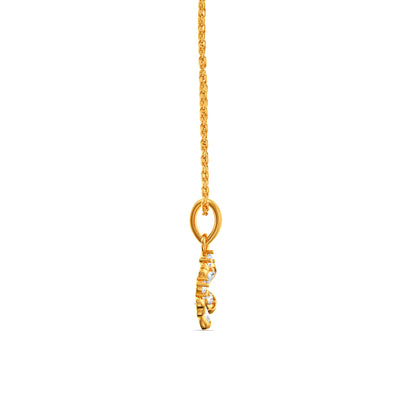 Gold Petaline Poise Lab Grown Diamond Pendant