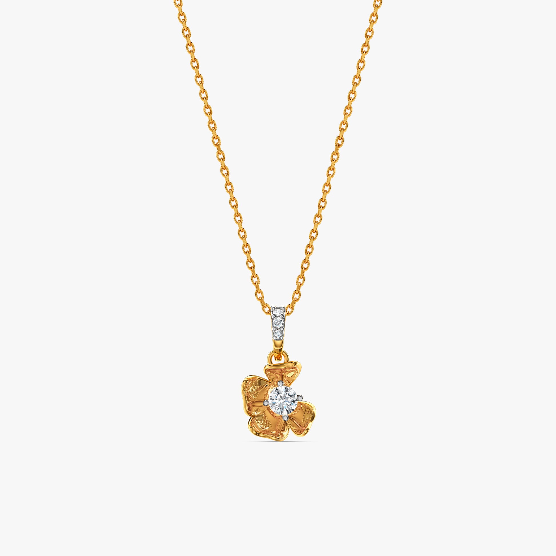 Gold Aureate Twist Lab Grown Diamond Pendant