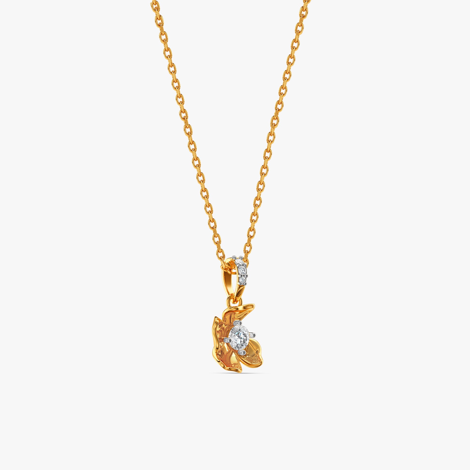 Gold Aureate Twist Lab Grown Diamond Pendant