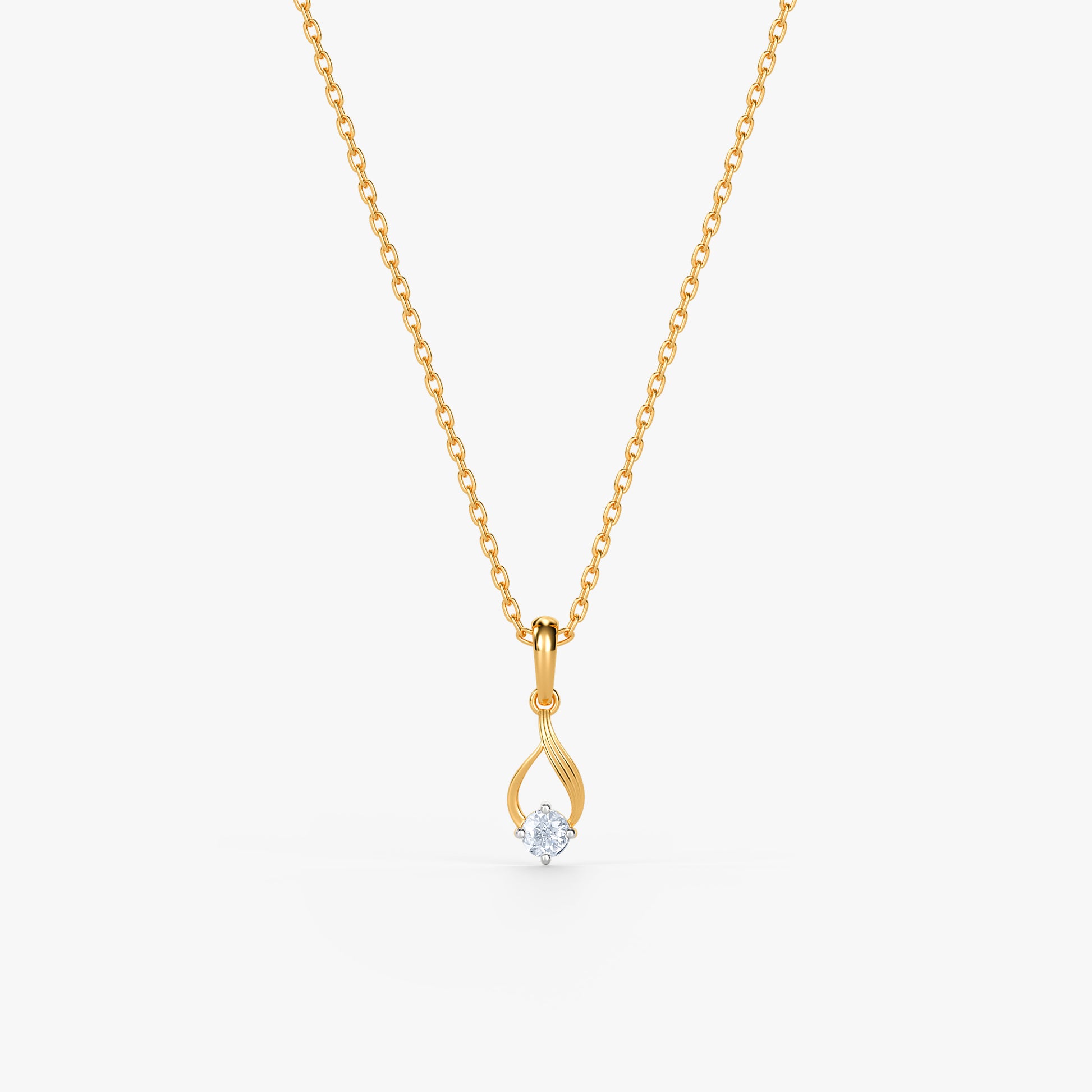 Gold Marquise Flame Lab Grown Diamond Pendant