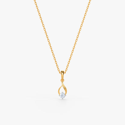 Gold Marquise Flame Lab Grown Diamond Pendant
