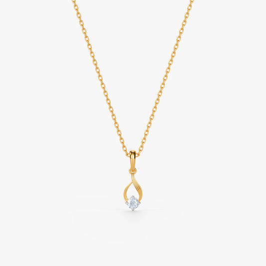 Gold Marquise Flame Lab Grown Diamond Pendant