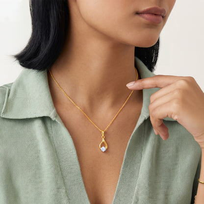 Gold Marquise Flame Lab Grown Diamond Pendant