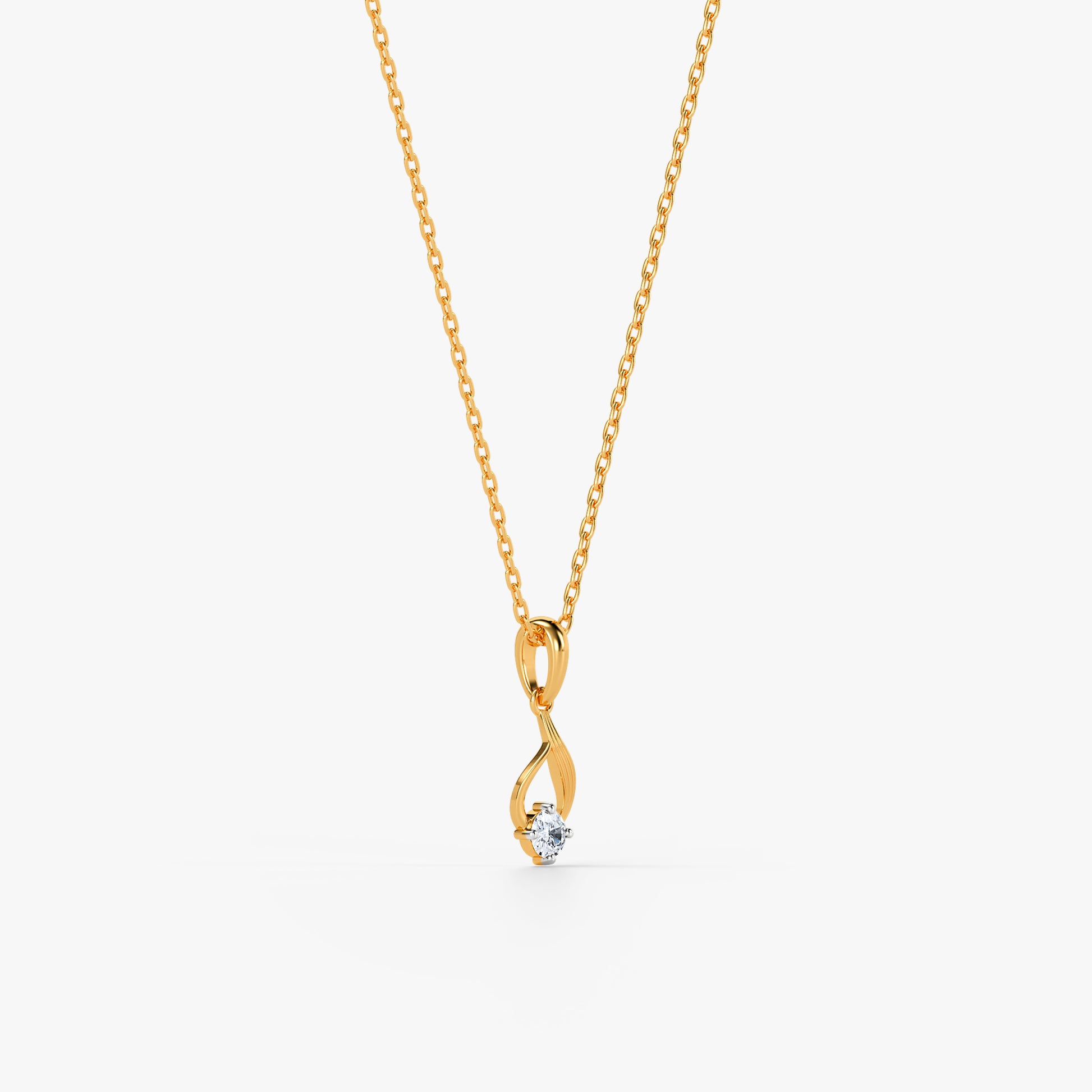 Gold Marquise Flame Lab Grown Diamond Pendant