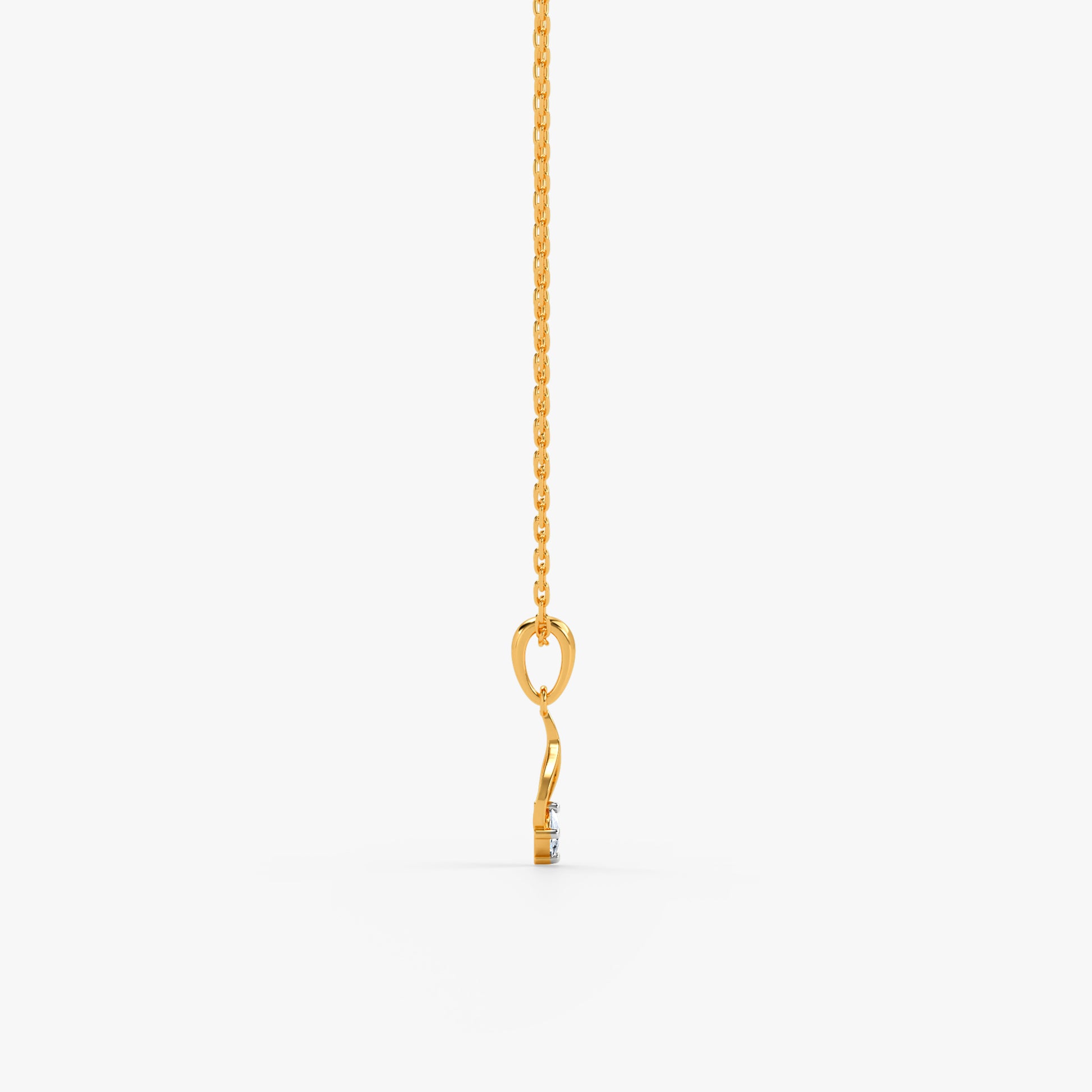 Gold Marquise Flame Lab Grown Diamond Pendant