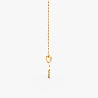 Gold Marquise Flame Lab Grown Diamond Pendant
