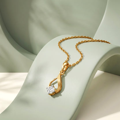 Gold Marquise Flame Lab Grown Diamond Pendant