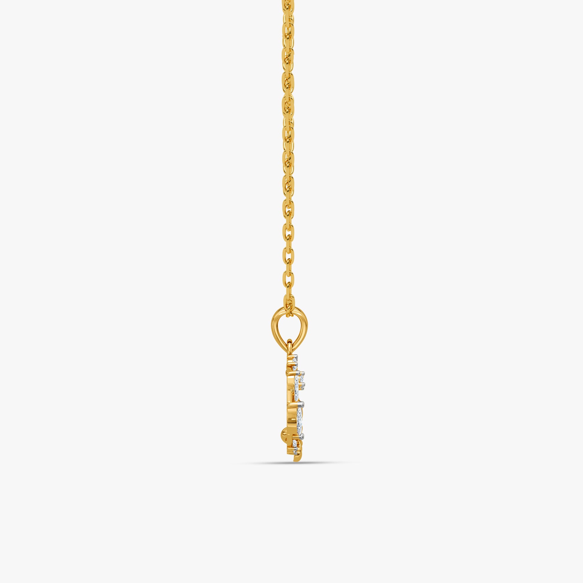 Gold Blossom Wreath Lab Grown Diamond Pendant