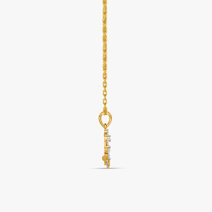 Gold Blossom Wreath Lab Grown Diamond Pendant