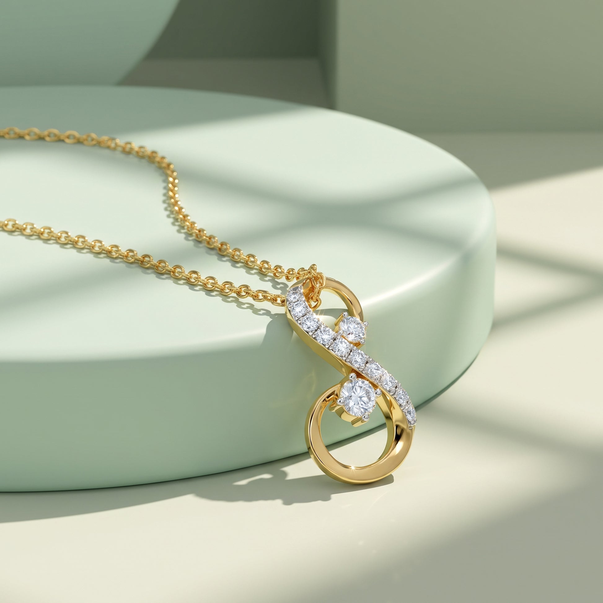 Gold Infinity Grace Lab Grown Diamond Pendant