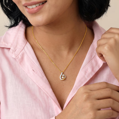 Gold Serpentine Muse Lab Grown Diamond Pendant
