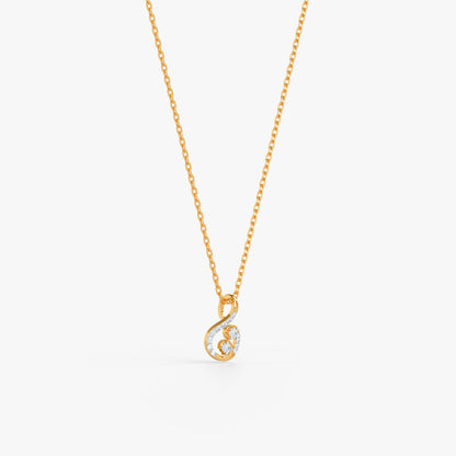 Gold Serpentine Muse Lab Grown Diamond Pendant