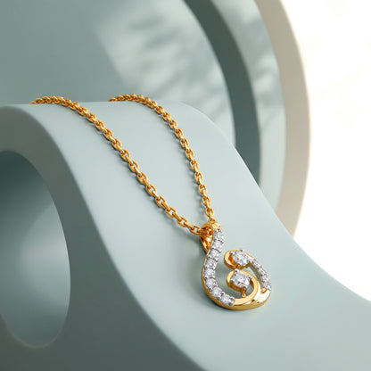 Gold Serpentine Muse Lab Grown Diamond Pendant