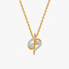 Gold Swan Curve Lab Grown Diamond Pendant