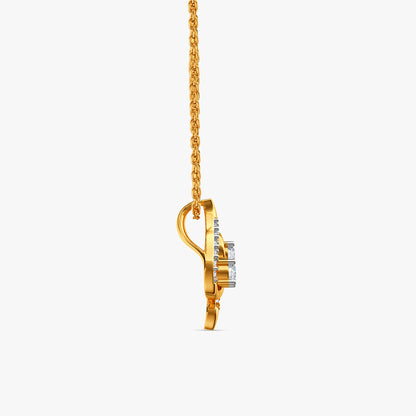 Gold Swan Curve Lab Grown Diamond Pendant
