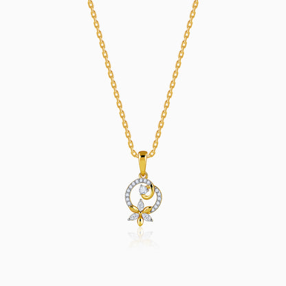 Gold Petal Whisper Lab Grown Diamond Pendant