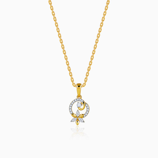 Gold Petal Whisper Lab Grown Diamond Pendant