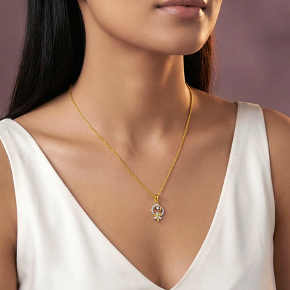 Gold Petal Whisper Lab Grown Diamond Pendant