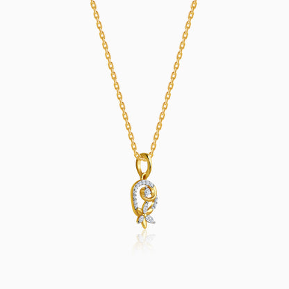 Gold Petal Whisper Lab Grown Diamond Pendant