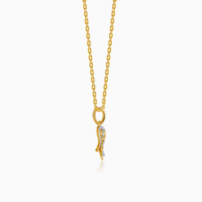 Gold Petal Whisper Lab Grown Diamond Pendant