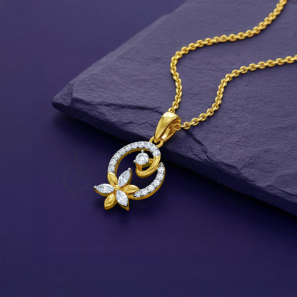 Gold Petal Whisper Lab Grown Diamond Pendant