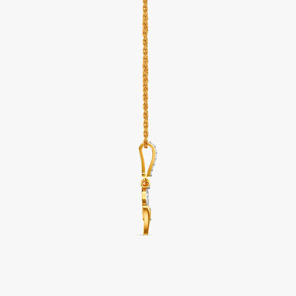 Gold Clover Vine Lab Grown Diamond Pendant