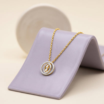 Gold Lunar Axis Lab Grown Diamond Pendant