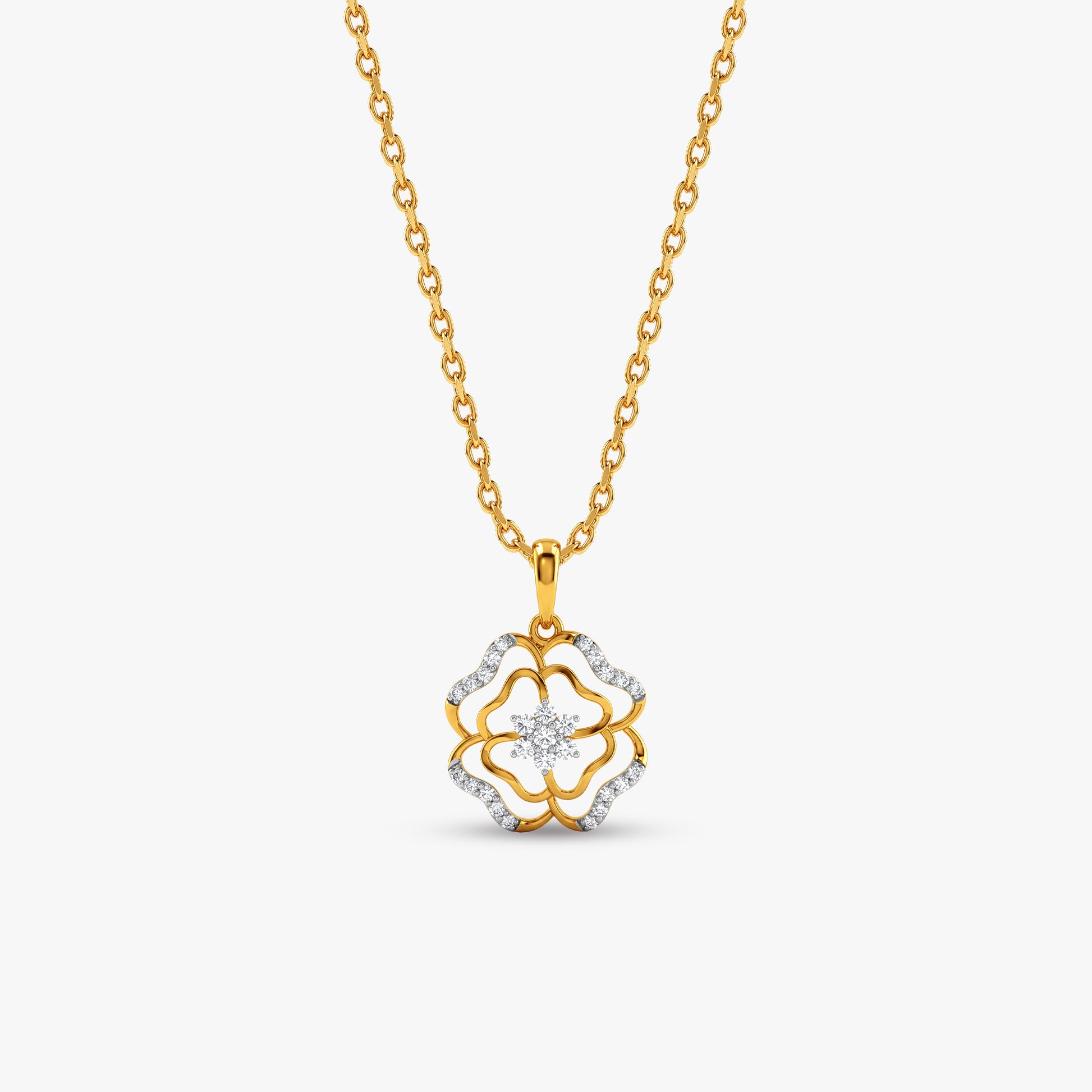 Gold Petaline Reverie Lab Grown Diamond Pendant