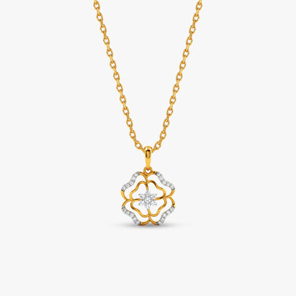 Gold Petaline Reverie Lab Grown Diamond Pendant