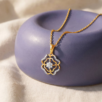 Gold Petaline Reverie Lab Grown Diamond Pendant