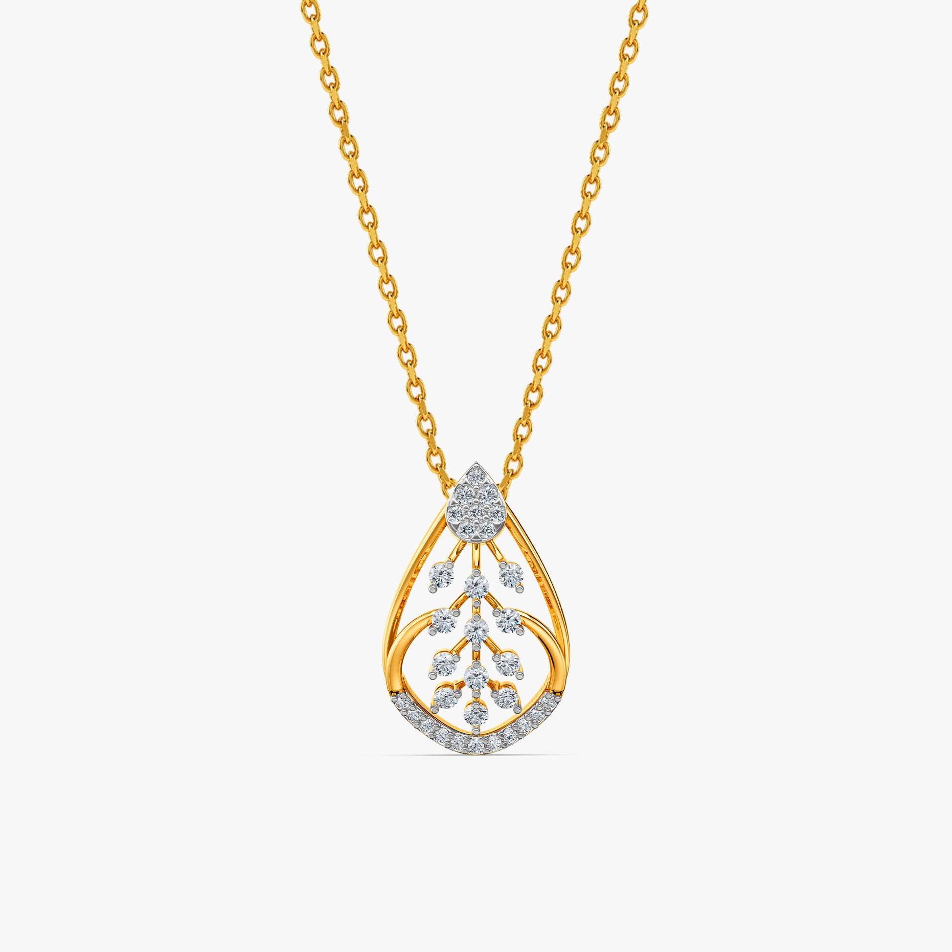 Gold Verdelle Glow Lab Grown Diamond Pendant
