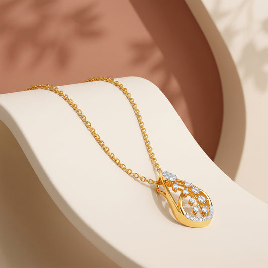 Gold Verdelle Glow Lab Grown Diamond Pendant