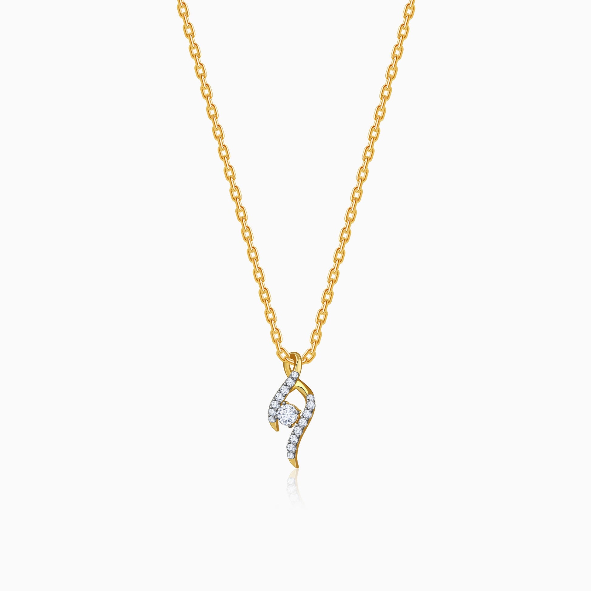 Gold Aurelia Spiral Lab Grown Diamond Pendant