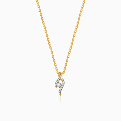 Gold Aurelia Spiral Lab Grown Diamond Pendant