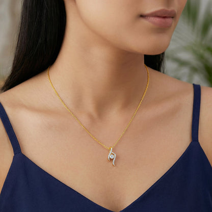 Gold Aurelia Spiral Lab Grown Diamond Pendant