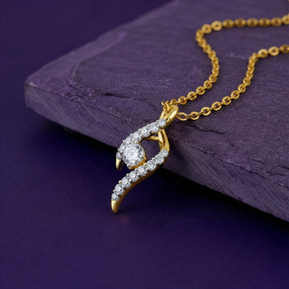 Gold Aurelia Spiral Lab Grown Diamond Pendant