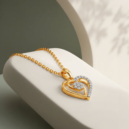 Gold Amoura Link Lab Grown Diamond Pendant