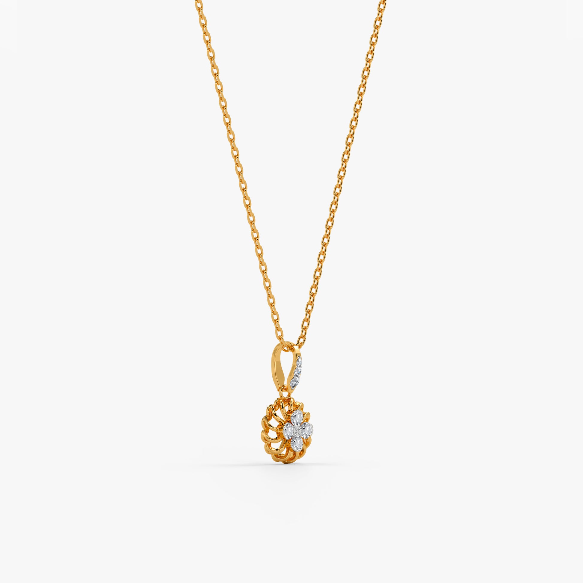 Gold Soleil Rosette Lab Grown Diamond Pendant
