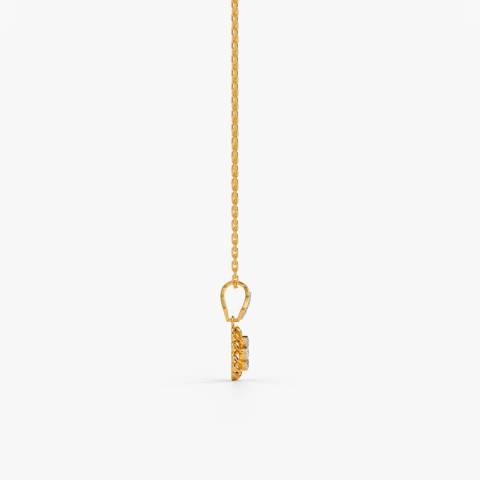 Gold Soleil Rosette Lab Grown Diamond Pendant