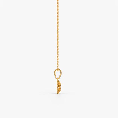 Gold Soleil Rosette Lab Grown Diamond Pendant