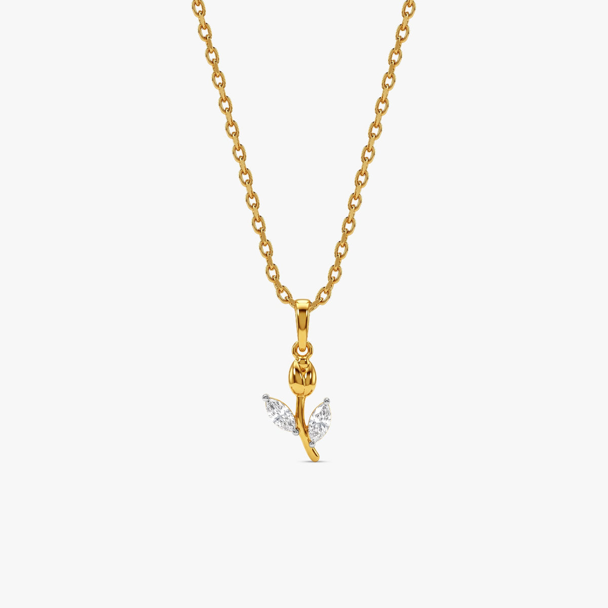 Gold Tulipe Doree Lab Grown Diamond Pendant