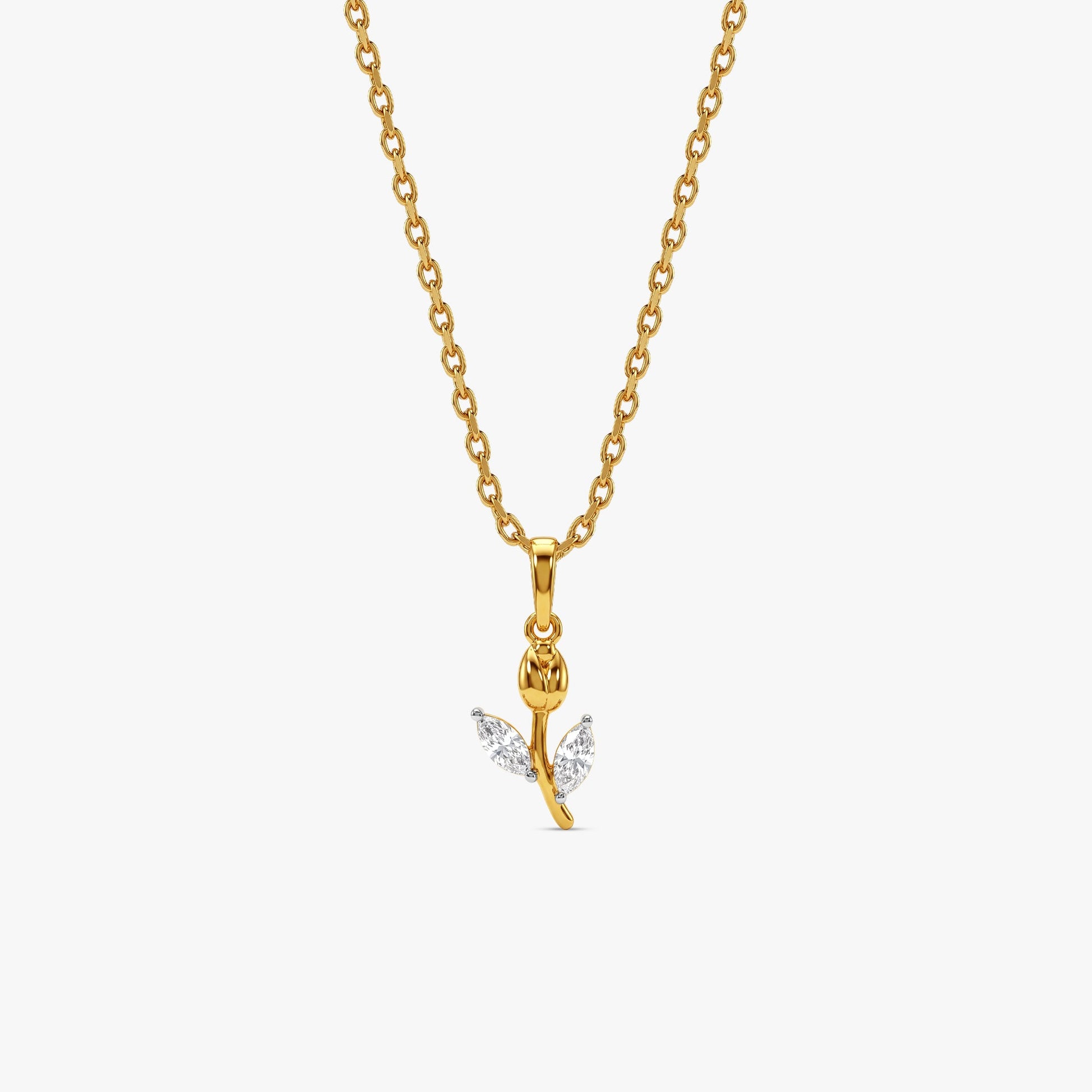 Gold Tulipe Doree Lab Grown Diamond Pendant