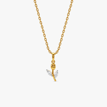 Gold Tulipe Doree Lab Grown Diamond Pendant
