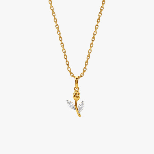 Gold Tulipe Doree Lab Grown Diamond Pendant