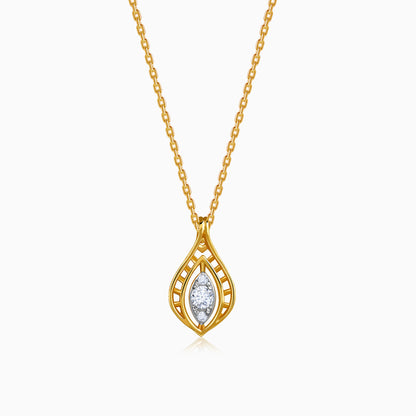 Gold Lattice Light Lab Grown Diamond Pendant