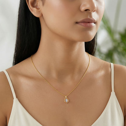 Gold Lattice Light Lab Grown Diamond Pendant