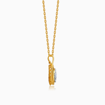 Gold Lattice Light Lab Grown Diamond Pendant